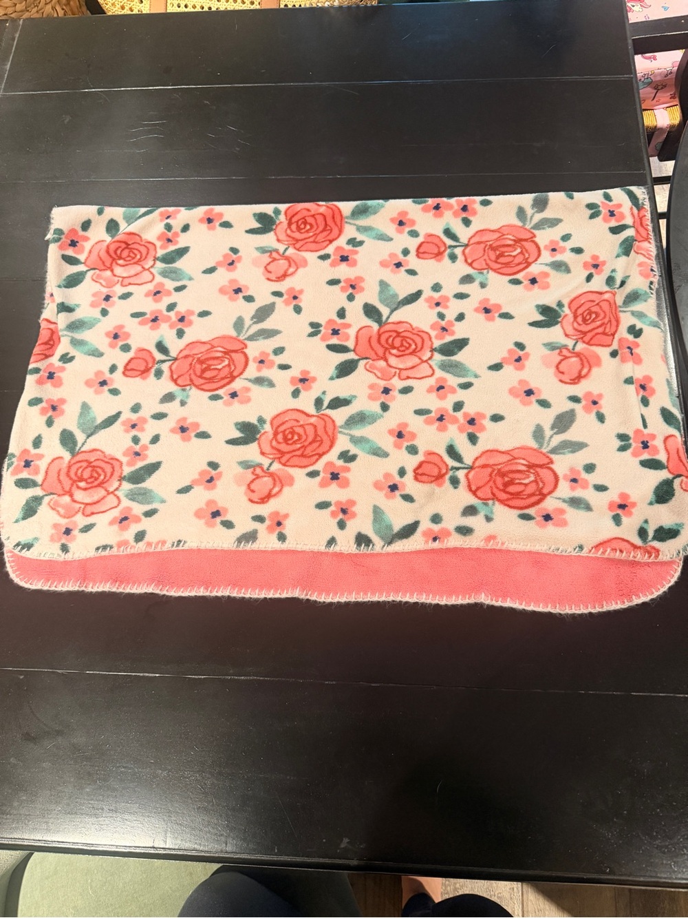 cloud island Coral Rose Floral Scarf with Teal Leaves